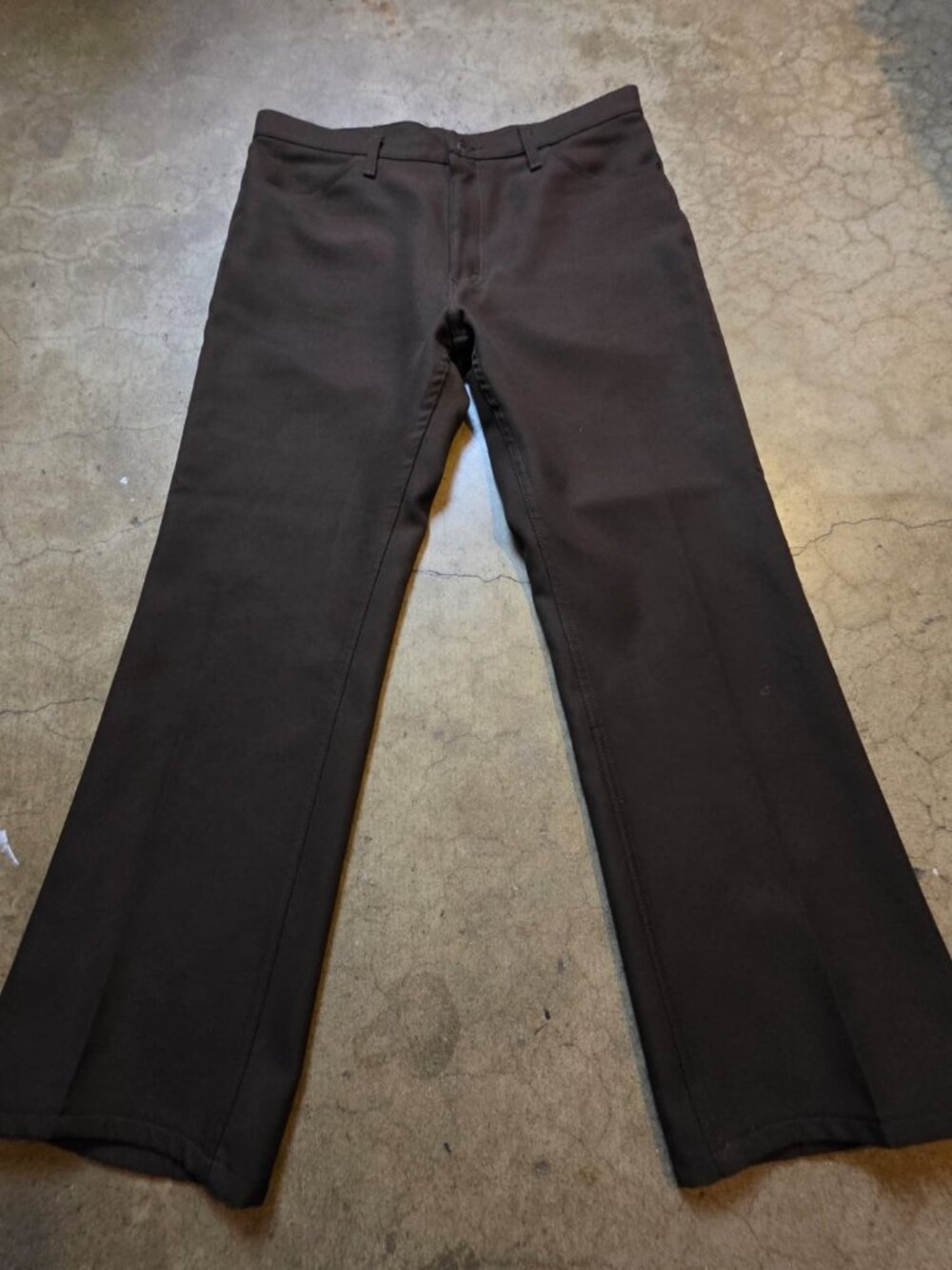Vintage Wrangler Wrancher Boot Cut Pants Brown Men’s 38x29 Polyester Stretch Wes